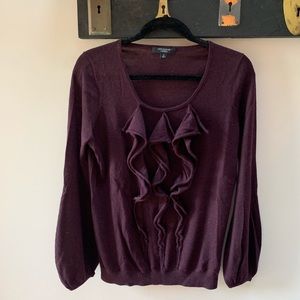Ann Taylor ruffle cashmere